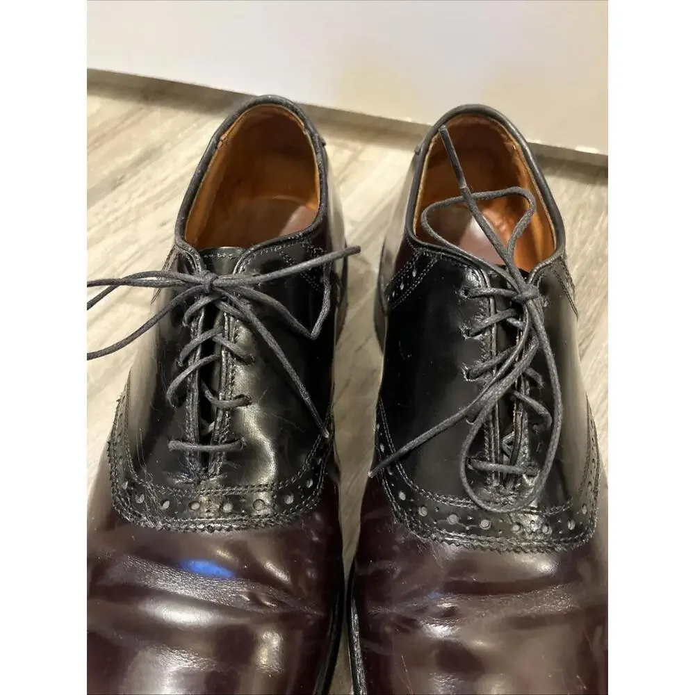 ALLEN EDMONDS SHELTON BURGUNDY BROGUE OXFORD DRESS SHOES SIZE 9D VGC!